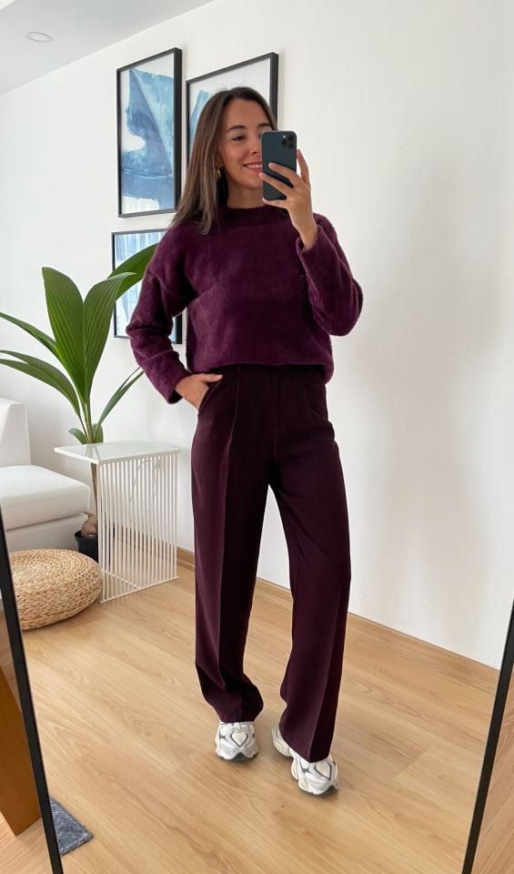 Elva Mürdüm Premium Yumoş Dokulu Kazak