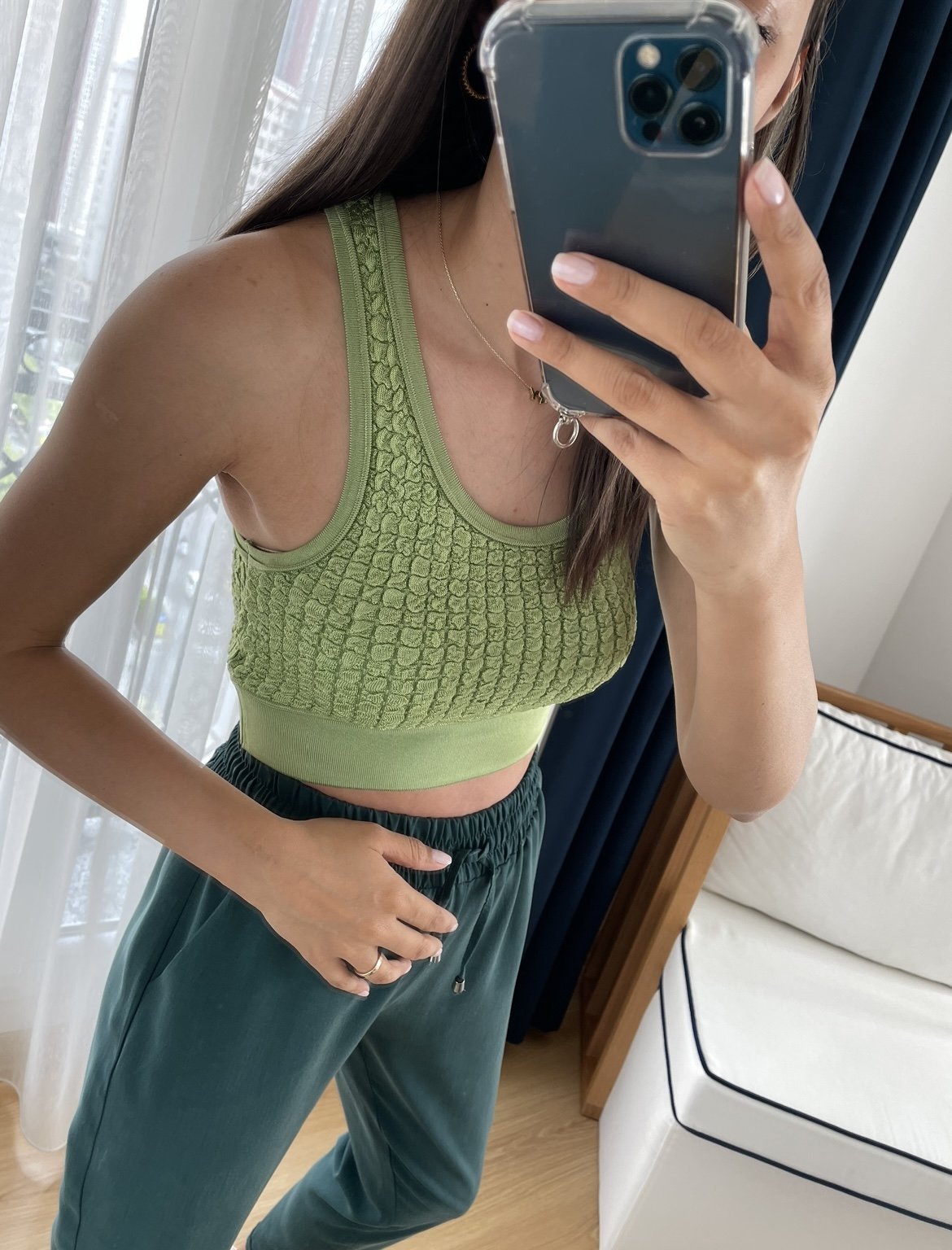 Yeşil Dilvin Askılı Crop