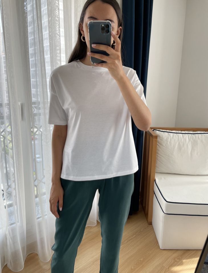 Beyaz Dilvin Basic Tişört