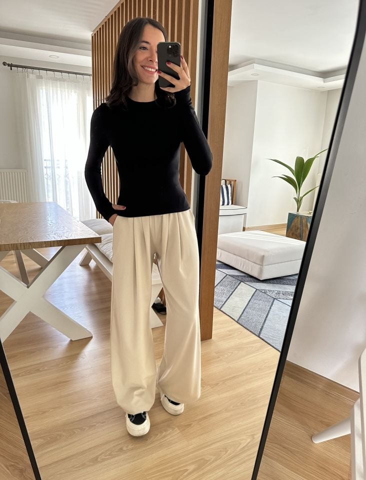 Elenya Siyah MS Uzun Kollu Basic Tişört