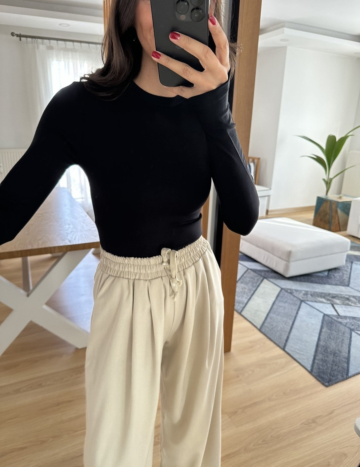 Elenya Siyah MS Uzun Kollu Basic Tişört