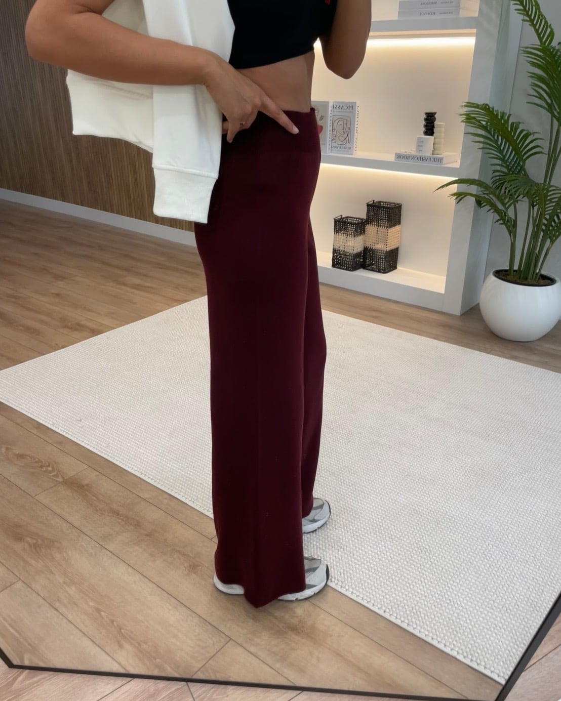 Aerin Bordo Bol Paça Triko Pantolon