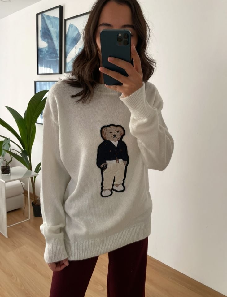 Samira Ekru Ayıcıklı Kazak