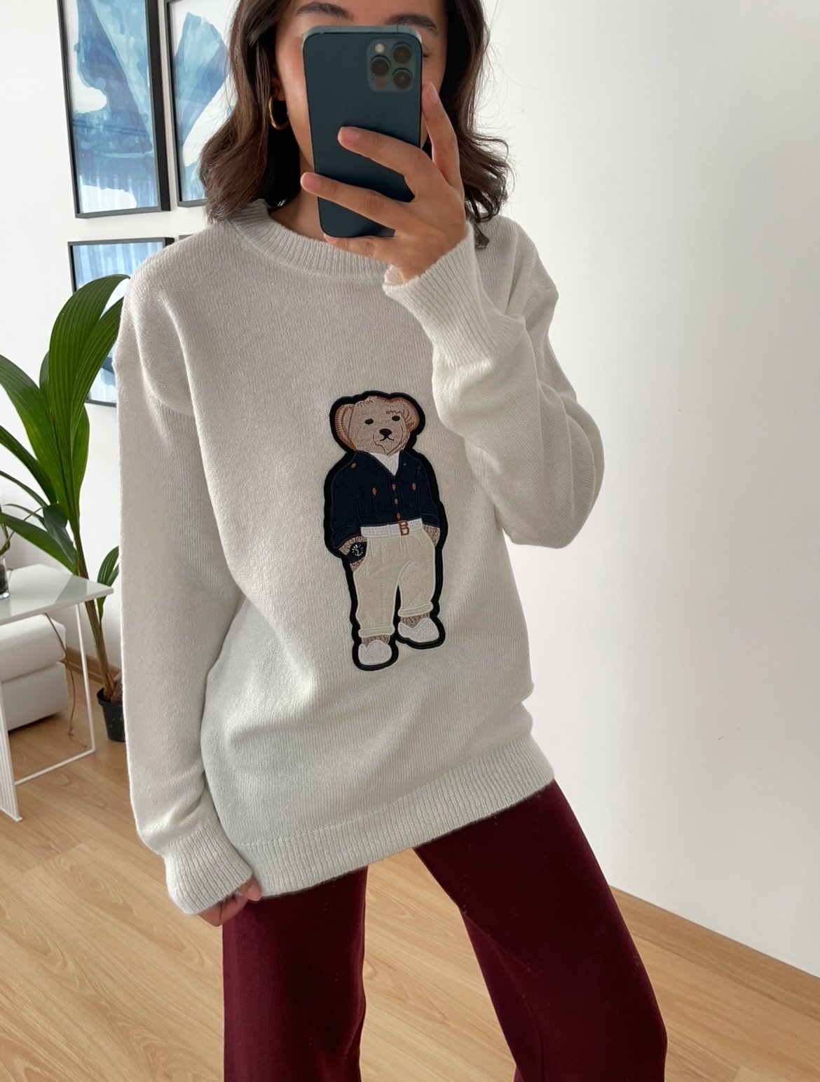 Ekru Ayıcıklı Kazak