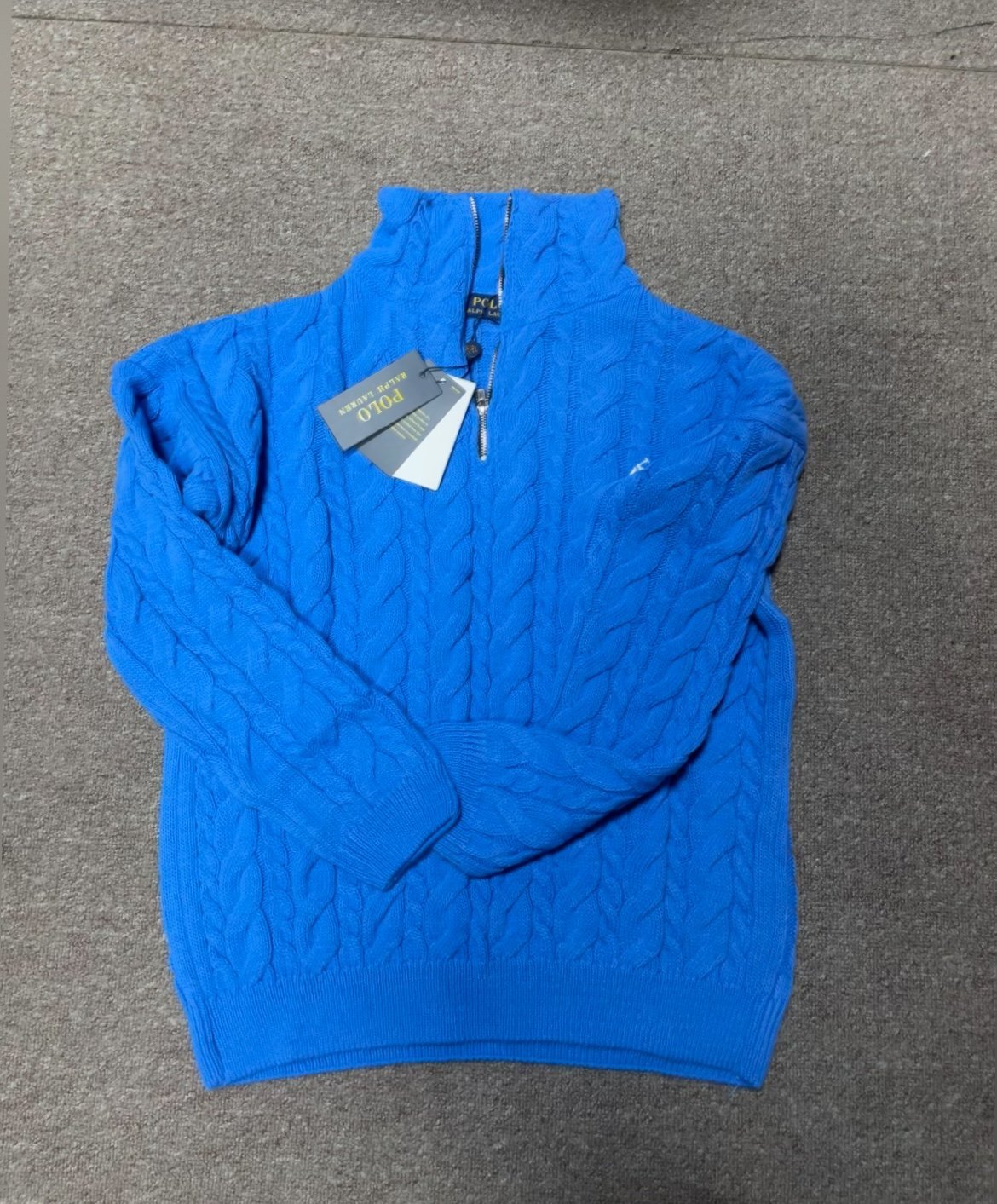 Vela Mavi RL Yarım Fermuarlı Kazak