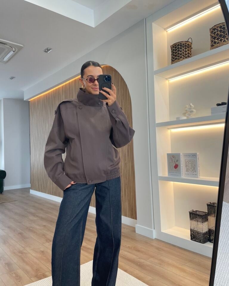Monaco Acı Kahve Ultra Premium Bomber Ceket