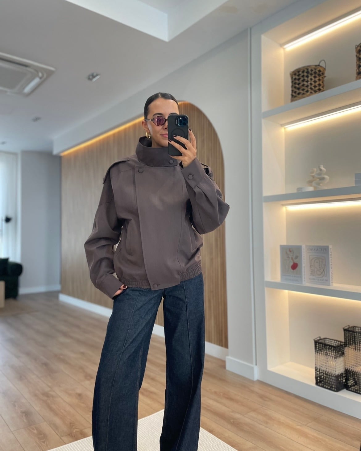 Monaco Acı Kahve Ultra Premium Bomber Ceket