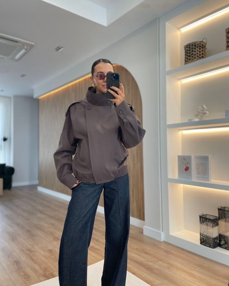 Monaco Acı Kahve Ultra Premium Bomber Ceket