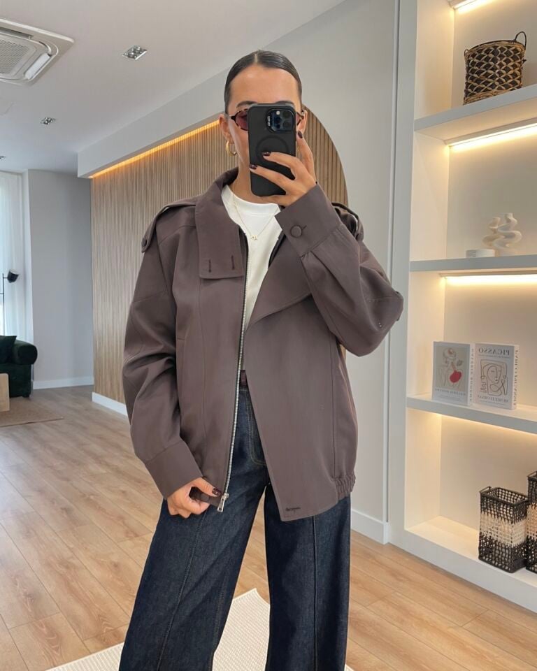 Monaco Acı Kahve Ultra Premium Bomber Ceket