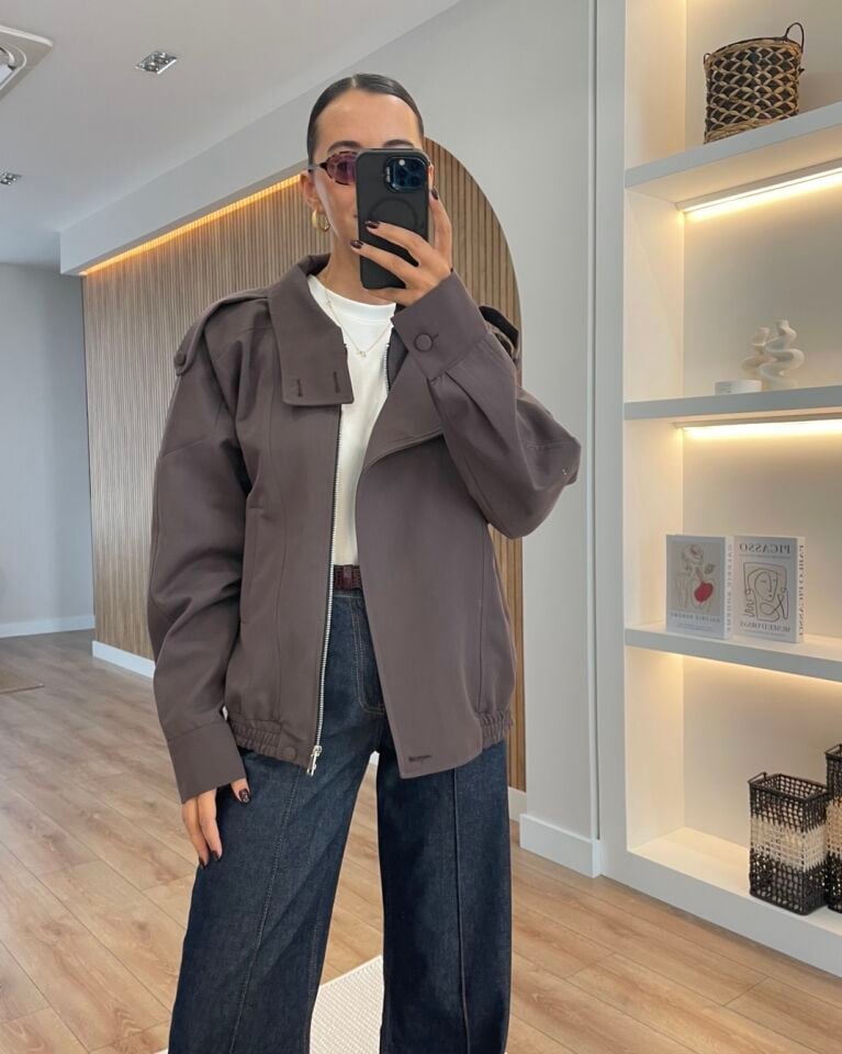 Monaco Acı Kahve Ultra Premium Bomber Ceket