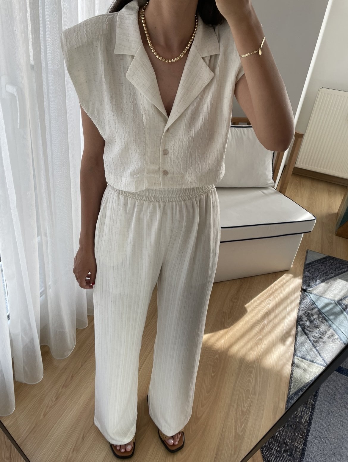 Norel Ekru Premium Gömlek Pantolon Takım