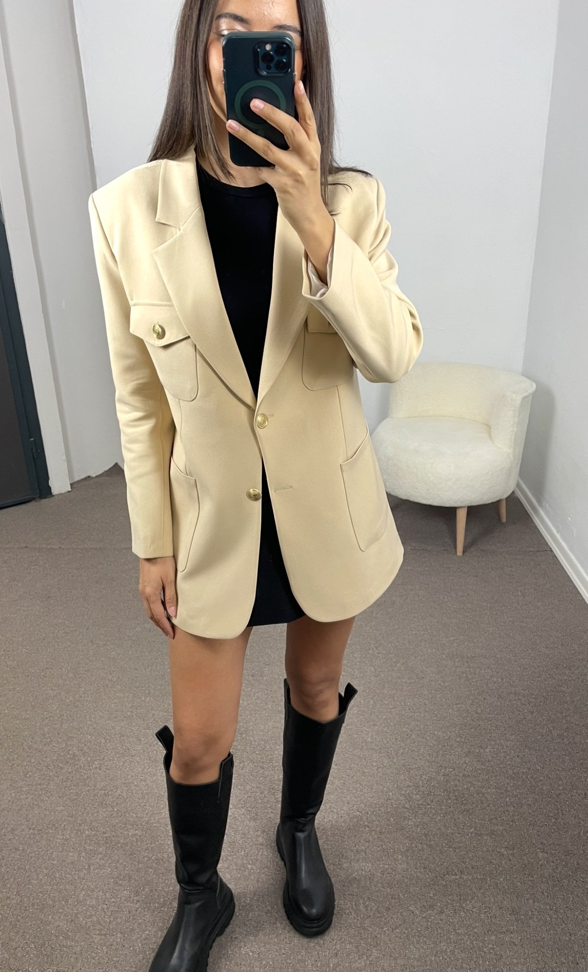 Alina Bej Torba Cepli Premium Ceket