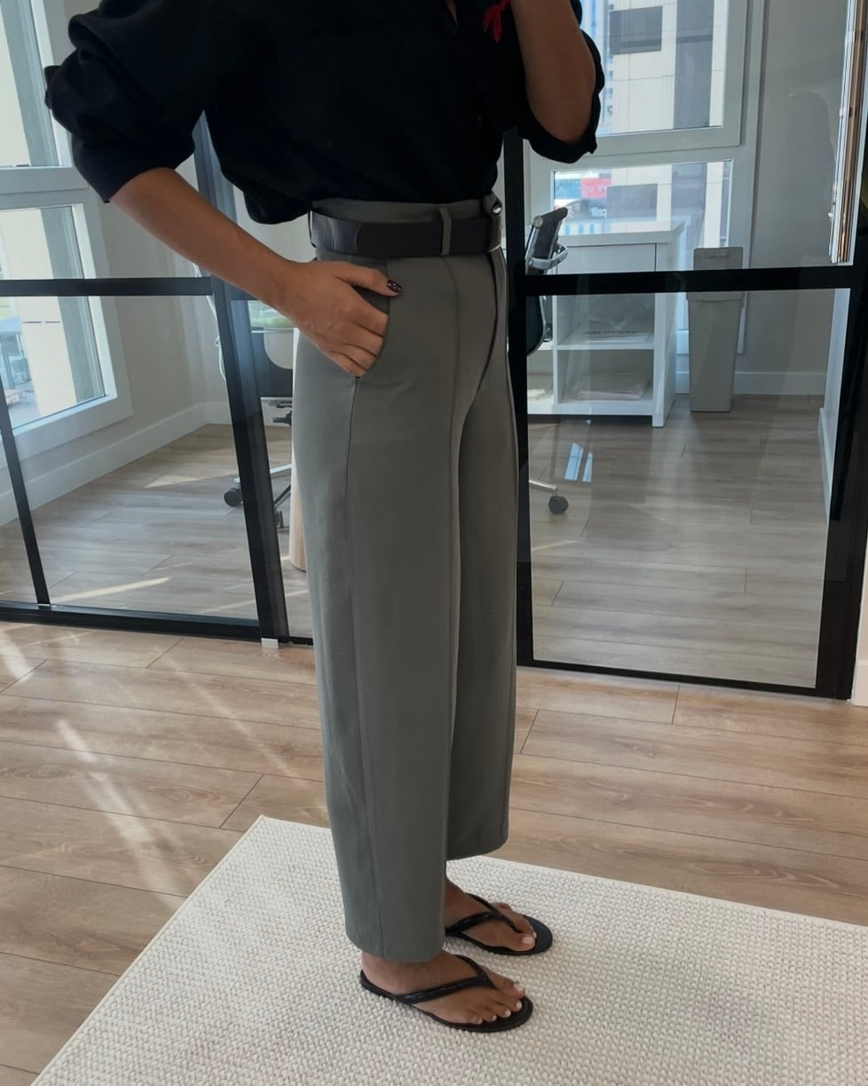 Luce Soft Yeşil Kemerli Barrel Pantolon