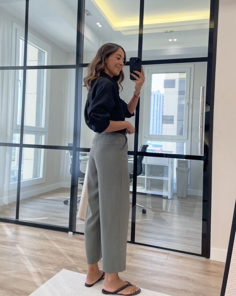 Luce Soft Yeşil Kemerli Barrel Pantolon