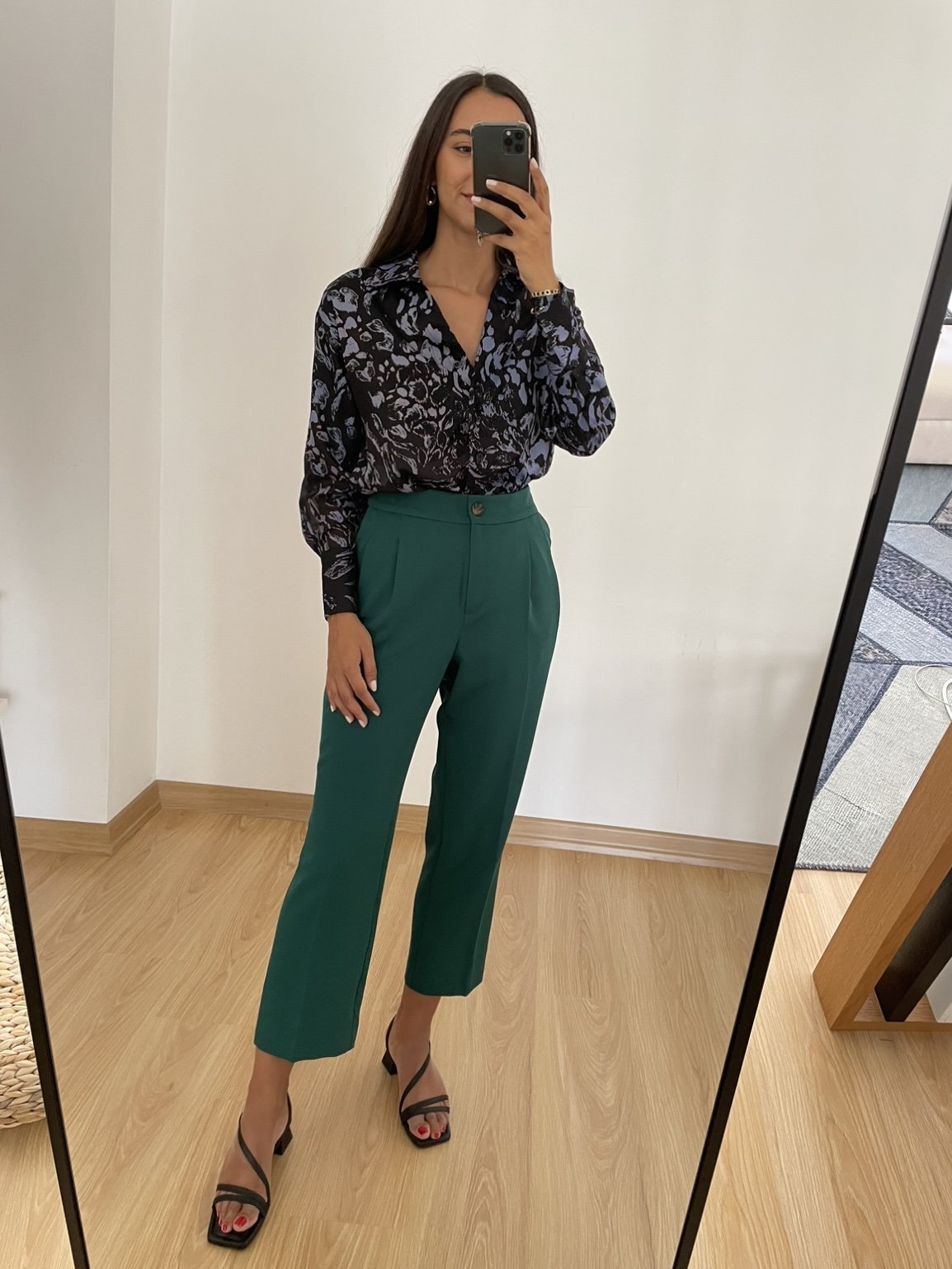 Almina Zümrüt Yüksek Bel Kumaş Pantolon