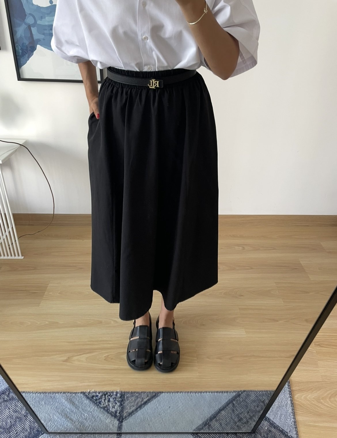 Luna Siyah Beli Lastikli Cepli Etek