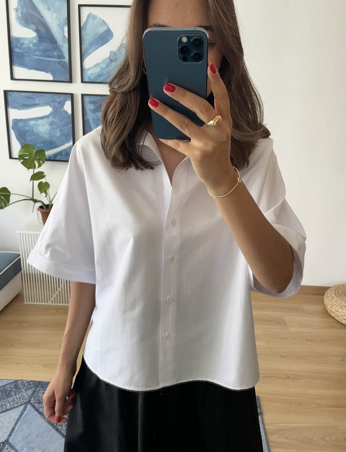 Beyaz Ultra Premium Kısa Kol Gömlek