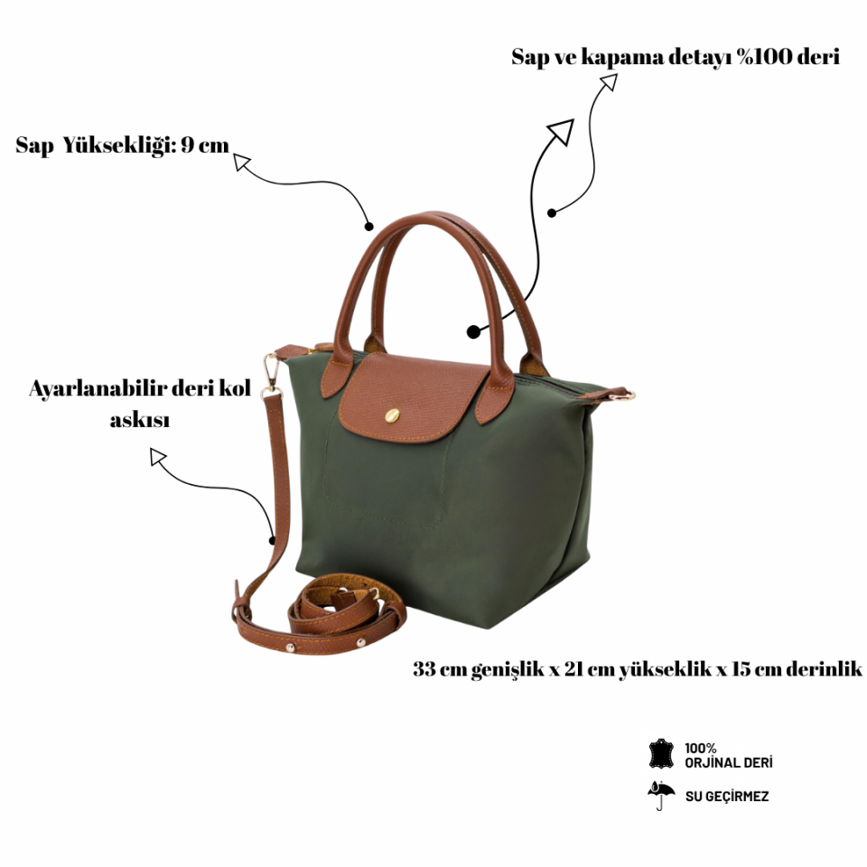 Uzes Yeşil Askılı Çanta
