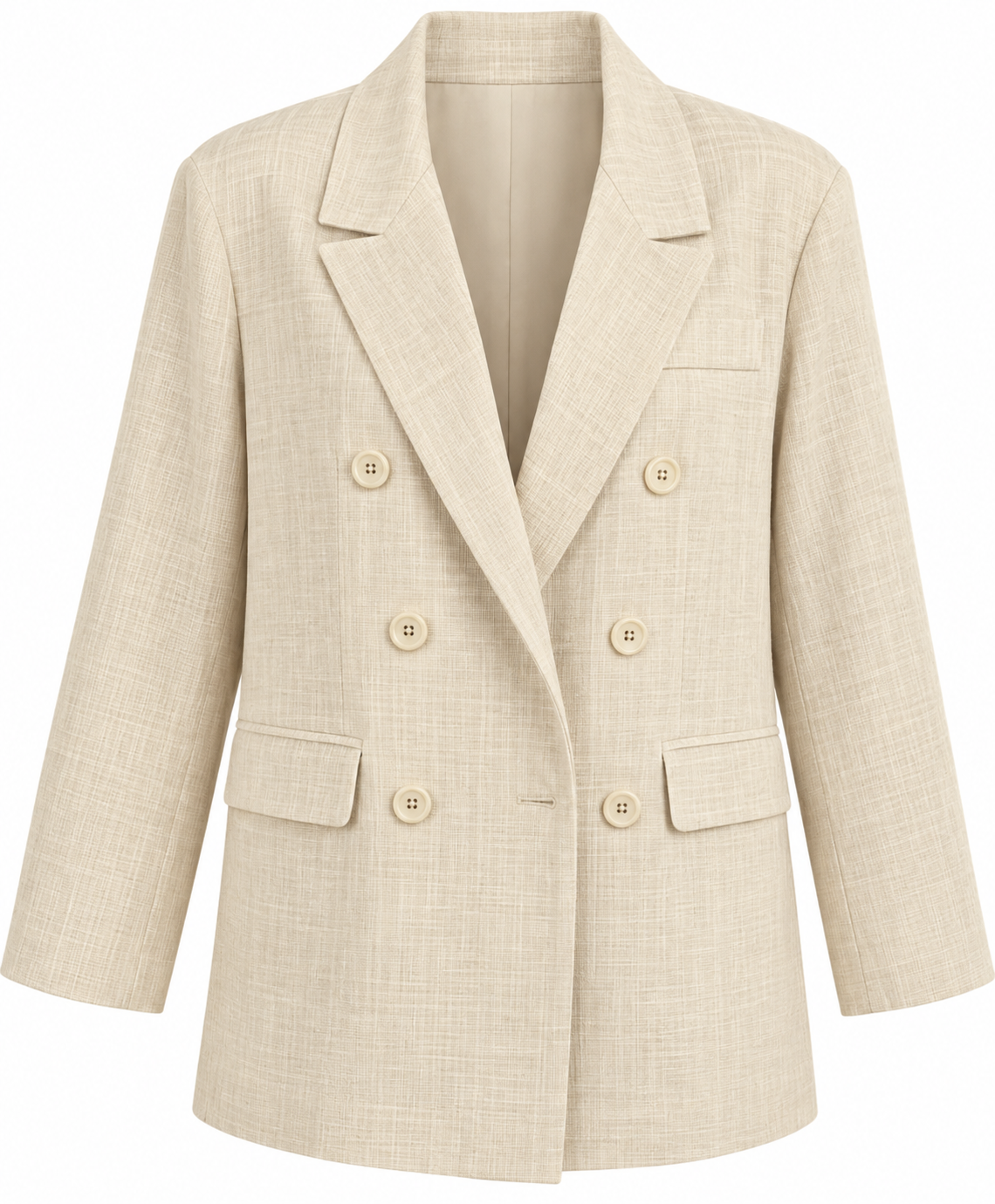 Aria Natural Önü Düğme Detaylı Oversize Ceket