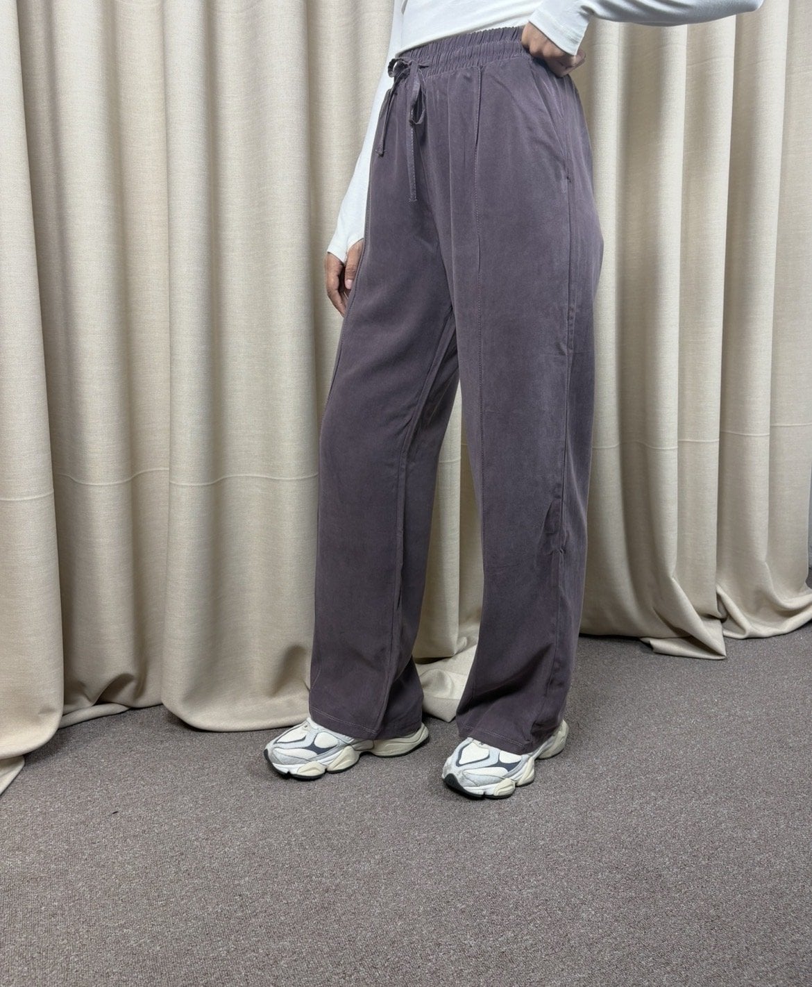 Lorin Açık Mürdüm Önü Dikişli Modal Pantolon