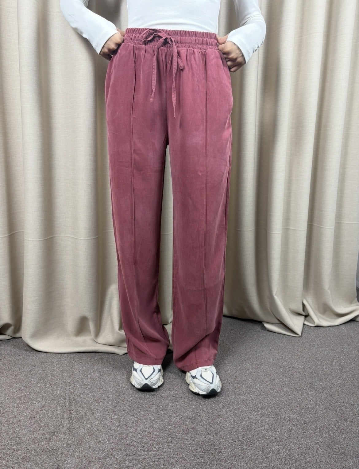 Lorin Nar Çiçeği Önü Dikişli Modal Pantolon